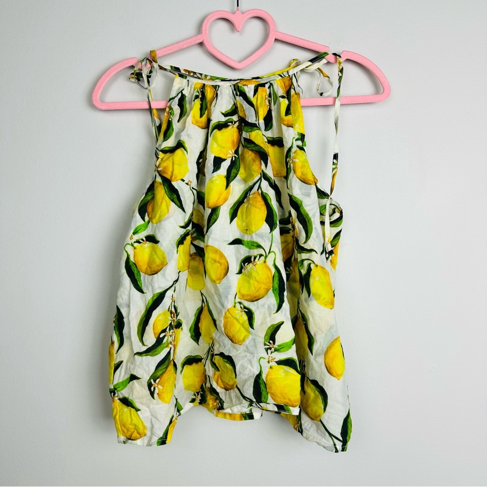 J. Crew Tie-Shoulder tank top in Limoncello cotton viole Size XS